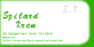 szilard kren business card
